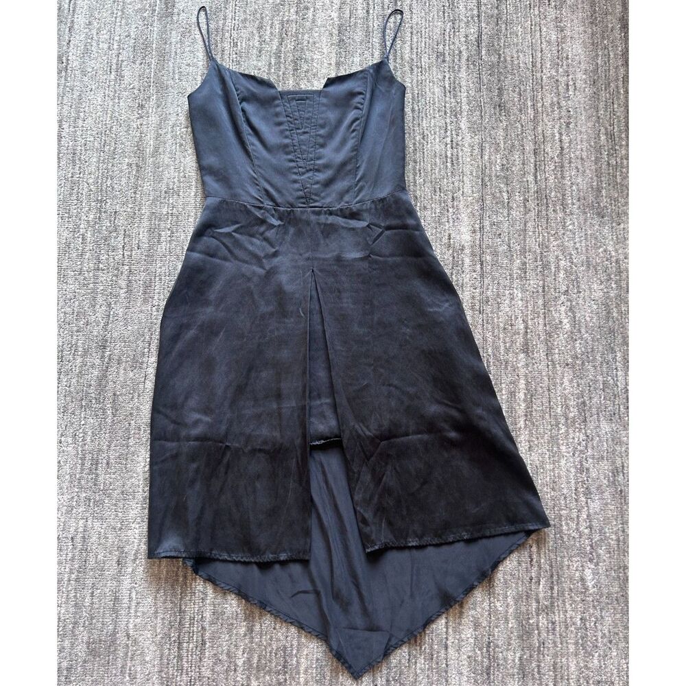 Citrine Black Spaghetti Strap High Low Dress 6